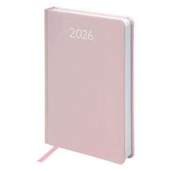 Ежедневник датированный 2026 А5 138x213мм BRAUBERG Profile, балакрон, светло-розовый, 117075 - Премиум Сервис