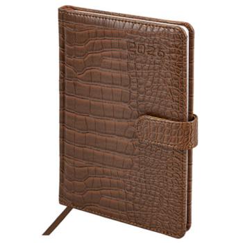 Еженедельник датированный 2026 А5 145х215мм BRAUBERG Party, под кожу, коричневый, 117177 - Премиум Сервис