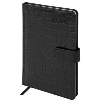 Еженедельник датированный 2026 А5 145х215мм BRAUBERG Party, под кожу, черный, 117180 - Премиум Сервис