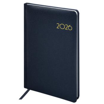 Еженедельник датированный 2026 А5 145х215мм BRAUBERG Select, балакрон, темно-синий, 117181 - Премиум Сервис