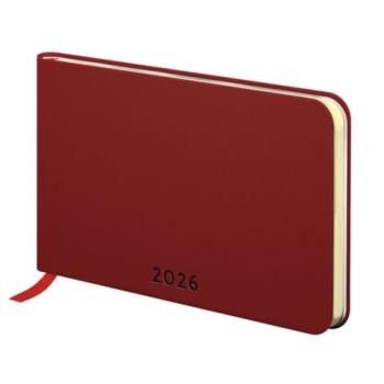Еженедельник датированный 2026 МАЛЫЙ ФОРМАТ 95х155мм А6 BRAUBERG Unique, красный, 117206 - Премиум Сервис