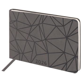 Еженедельник датированный 2026 МАЛЫЙ ФОРМАТ 105х160мм А6 BRAUBERG Imprint, тиснение, черный, 117209 - Премиум Сервис