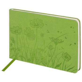 Еженедельник датированный 2026 МАЛЫЙ ФОРМАТ 105х160мм А6 BRAUBERG Imprint, тиснение, зеленый, 117212 - Премиум Сервис