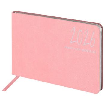 Еженедельник датированный 2026 МАЛЫЙ ФОРМАТ 105х160мм А6 BRAUBERG Blaze, фольга, розовый, 117215 - Премиум Сервис