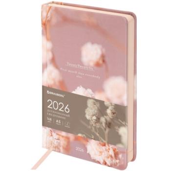 Ежедневник датированный 2026 А5 138x213мм BRAUBERG Vista, под кожу твердый, Tenderness, 117455 - Премиум Сервис