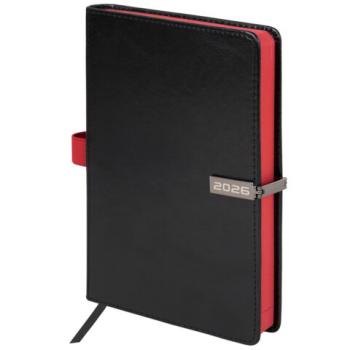 Ежедневник датированный 2026 А5 138x213мм BRAUBERG Inspiration, под кожу, цветной срез, черный, 117473 - Премиум Сервис