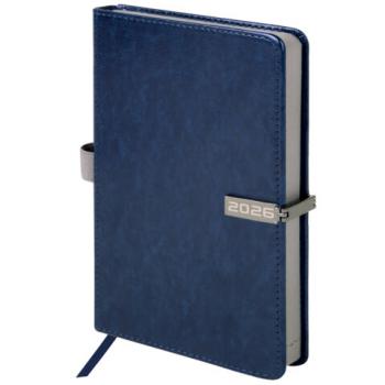Ежедневник датированный 2026 А5 138x213мм BRAUBERG Inspiration, под кожу, цветной срез, синий, 117474 - Премиум Сервис