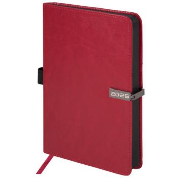 Ежедневник датированный 2026 А5 138x213мм BRAUBERG Inspiration, под кожу, цветной срез, красный, 117475 - Премиум Сервис