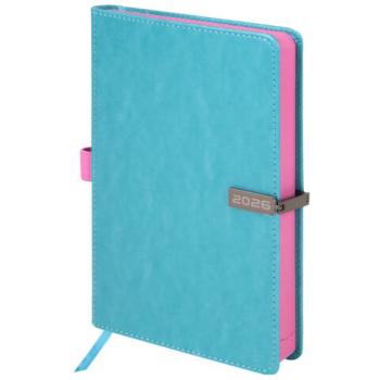 Ежедневник датированный 2026 А5 138x213мм BRAUBERG Inspiration, под кожу, цветной срез, бирюза, 117476 - Премиум Сервис
