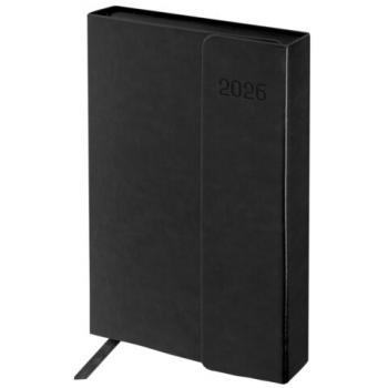 Ежедневник датированный 2026 А5 148х218мм GALANT Magnetic, под кожу, клапан, черный, 117483 - Премиум Сервис