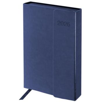 Ежедневник датированный 2026 А5 148х218мм GALANT Magnetic, под кожу, клапан, синий, 117485 - Премиум Сервис