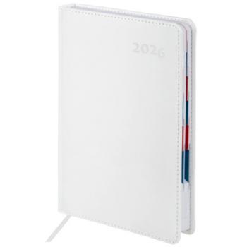Ежедневник датированный 2026 А5 148х218мм GALANT White, под кожу, белый, 117494 - Премиум Сервис