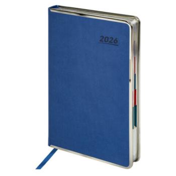 Ежедневник датированный 2026 А5 148х218мм GALANT Infinity Silver, под кожу, синий, 117496 - Премиум Сервис