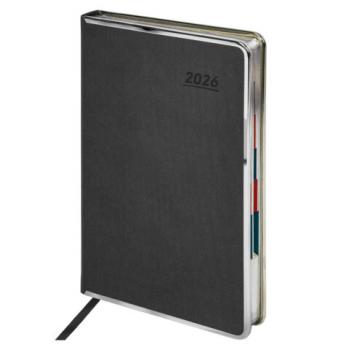 Ежедневник датированный 2026 А5 148х218мм GALANT Infinity Silver, под кожу, серый, 117499 - Премиум Сервис