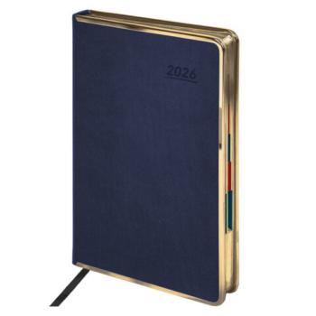 Ежедневник датированный 2026 А5 148х218мм GALANT Infinity Gold, под кожу, темно-синий, 117503 - Премиум Сервис