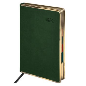 Ежедневник датированный 2026 А5 148х218мм GALANT Infinity Gold, под кожу, темно-зеленый, 117504 - Премиум Сервис