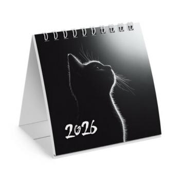 Календарь-домик настольный на гребне, 2026г, BRAUBERG, 101х101мм, Милый котик, 117281 - Премиум Сервис