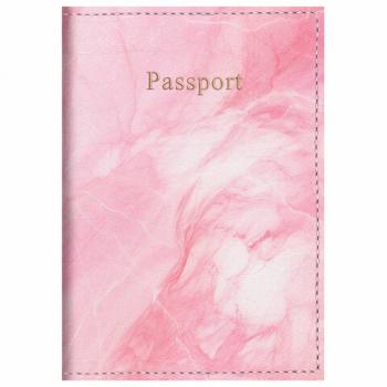 Обложка для паспорта искусственная кожа, принт "Soft Marble", пудрово-розовый, STAFF, 238870 - Премиум Сервис