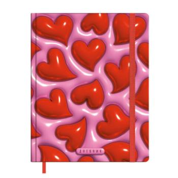 Дневник 1-11 класс 48л, твердый, BRAUBERG, матовая ламинация, резинка, закладка-ляссе, с подсказом, Сердечки, 107241 - Премиум Сервис