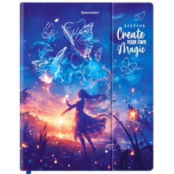 Дневник 1-11 класс 48л, твердый, BRAUBERG, матовая ламинация, магнитный клапан, закладка-ляссе, с подсказом, Magic, 107243 - Премиум Сервис