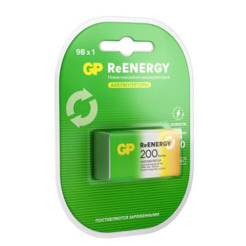 Батарейка аккумуляторная GP ReEnergy Ni-Mh 1 шт Крона (20R8H 9V) 200 mAh, 20R8HRGY-2C, 20R8HRGY-2CRCB1 - Премиум Сервис