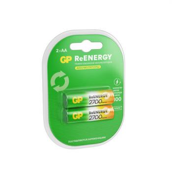 Батарейки аккумуляторные GP ReEnergy Ni-Mh пальчиковые КОМПЛЕКТ 2 шт АА (HR6) 2600 mA, 270AAHCRGY-2CR - Премиум Сервис