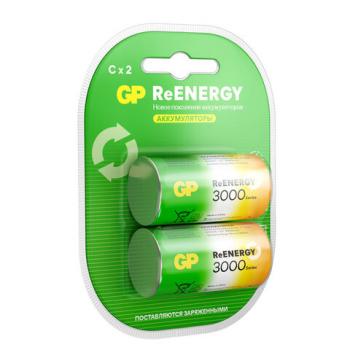 Батарейки аккумуляторные GP ReEnergy Ni-Mh КОМПЛЕКТ 2 шт С (HR14) 3000 mAh, 300CHCRGY, 300CHCRGY-2CRC - Премиум Сервис
