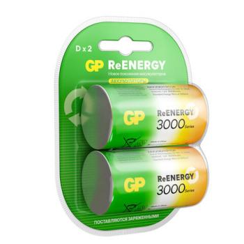 Батарейки аккумуляторные GP ReEnergy Ni-Mh КОМПЛЕКТ 2 шт D (HR20) 3000 mAh, 300DHCRGY, 300DHCRGY-2CRC - Премиум Сервис