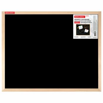 Доска для мела магнитная 45х60 см, черная, деревянная рамка, BRAUBERG Standard, 238802 - Премиум Сервис