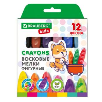 Восковые мелки фигурные BRAUBERG KIDS "Батоны", 12 цветов, 273093 - Премиум Сервис