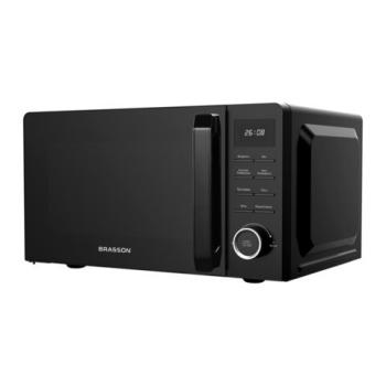 Микроволновая печь BRASSON MW2070D-8BL, 20л, 700 Вт, таймер, 8 АВТО ПРОГРАММ, дисплей, защита от детей, черная, 454979 - Премиум Сервис