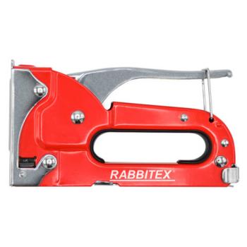 Степлер мебельный стальной, тип скобы 53, высота скоб 4-8мм, +200 скоб 8мм в комплекте, RABBITEX, 671322 - Премиум Сервис