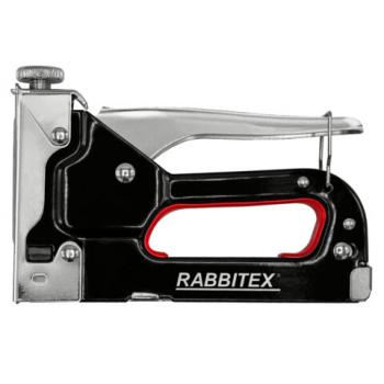 Степлер мебельный стальной регулируемый, тип скобы 53, высота скоб 4-14мм, +200 скоб 8мм в комплекте, RABBITEX, 671323 - Премиум Сервис