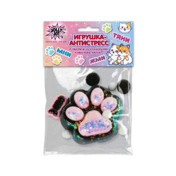 Игрушка-антистресс "КОШАЧЬЯ ЛАПКА С РЫБКОЙ", 7*6 см, черно-розовая, дисплей, JOLLY JOT (ДЖОЛЛИ ДЖОТ), 665773 - Премиум Сервис