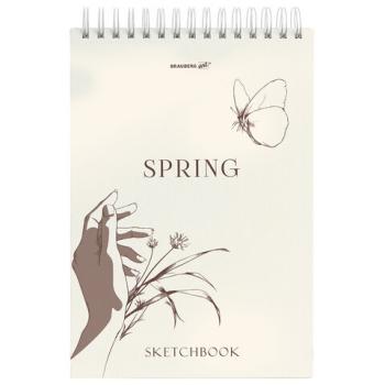 Скетчбук, белая бумага 100г/м2 140х201мм 60л, гребень, жёсткая подложка, BRAUBERG ART DEBUT, Ассорти 3, 116904 - Премиум Сервис