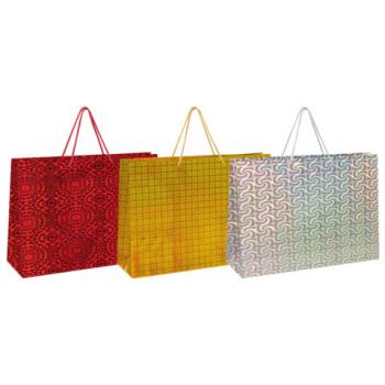 Пакет подарочный (1 шт.) 42x62x17см, 'BIG SIZE", голография, ассорти 3 цвета, ЗОЛОТАЯ, 609731 - Премиум Сервис