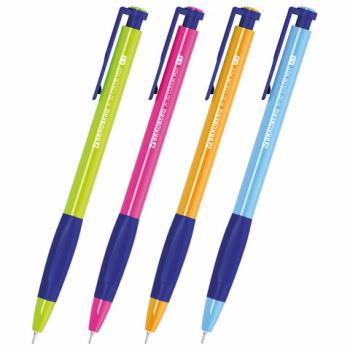 Ручка шариковая автоматическая BRAUBERG A-30 COLOR MIX "WRITING 3.0", СИНЯЯ, пишущий узел 0,5 мм, линия письма 0,25мм, 144341 - Премиум Сервис