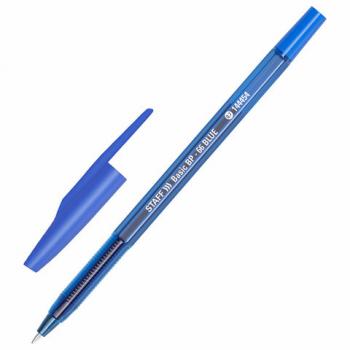 Ручка шариковая STAFF "Basic BP-66 BLUE", СИНЯЯ, корпус синий, узел 1 мм, линия письма 0,5 мм, 144454 - Премиум Сервис