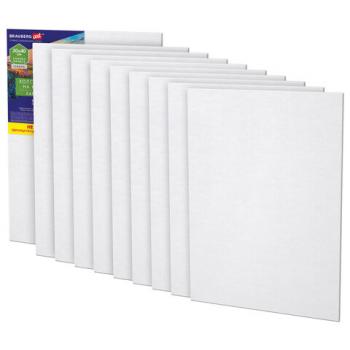 Холсты на картоне НАБОР 10 штук (30*40 см), хлопок, грунт, 280 г/м2, BRAUBERG ART CLASSIC, 192659 - Премиум Сервис