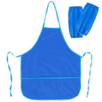 Фартук с нарукавниками для уроков труда ПИФАГОР, 3 кармана, увеличенный размер, 45x60 см, синий, 273746 - Премиум Сервис