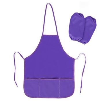 Фартук с нарукавниками для уроков труда ПИФАГОР, 3 кармана, увеличенный размер, 45x60 см, фиолетовый, 273748 - Премиум Сервис