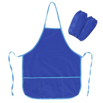 Фартук с нарукавниками для уроков труда ПИФАГОР, 3 кармана, стандартный размер, 44x55 см, синий, 273754 - Премиум Сервис