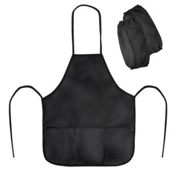 Фартук с нарукавниками для уроков труда ПИФАГОР, 3 кармана, стандартный размер, 44x55 см, черный, 273755 - Премиум Сервис
