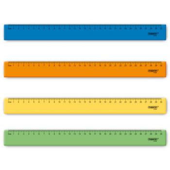 Линейка пластиковая 30 см ПИФАГОР, неоновая, ассорти, 210838 - Премиум Сервис