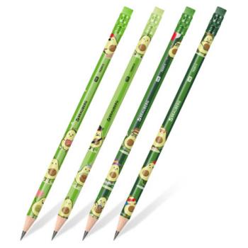 Карандаш чернографитный BRAUBERG "AVOCADO", 1 шт, HB, с ластиком, корпус ассорти, 182015 - Премиум Сервис