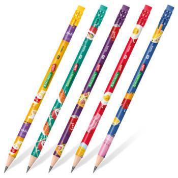 Карандаш чернографитный BRAUBERG KIDS "FOOD", 1 шт, HB, с ластиком, корпус ассорти, 182018 - Премиум Сервис