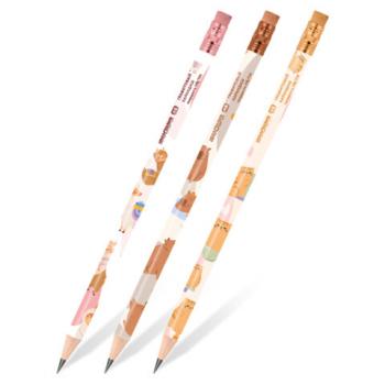 Набор карандашей чернографитных ЮНЛАНДИЯ "ЖИВОТНЫЕ", 12 штук, HB, с ластиком, корпус ассорти, 182035 - Премиум Сервис