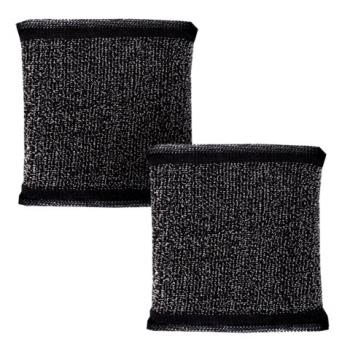 Губка скрабер 11 х 10 х 1,5 см поролон + металлическая оплетка КОМПЛЕКТ 2 штуки, посуда, уборка, LAIMA, 700058 - Премиум Сервис