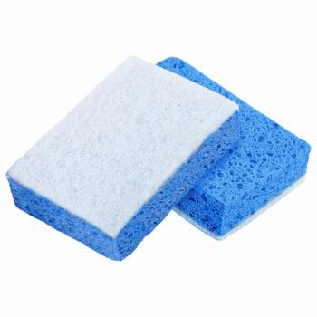 Губки для посуды 110 х 70 х 23 мм ЦЕЛЛЮЛОЗНЫЕ + АБРАЗИВ КОМПЛЕКТ 5 штук синий/белый абразив, LAIMA, 700260 - Премиум Сервис