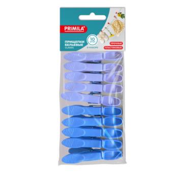 Прищепки бельевые 7,3 см, КОМПЛЕКТ 10 штук, пластик, ассорти, PRIMILA CLASSIC, 700516 - Премиум Сервис